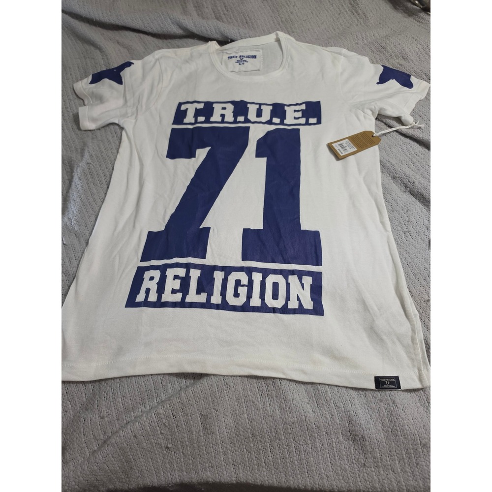 True Religion Mens Optic White TR71 Crew Tee Graphic T-Shirt XL M15UT06E6G